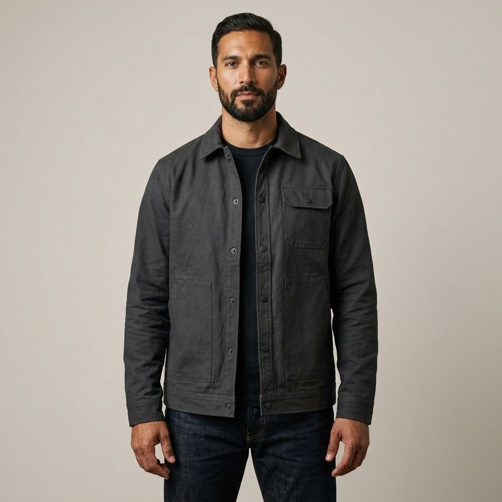 VENADO Mens Concealed Carry Shirt Jacket Canvas Black Red‎ Plaid Flannel  Size L